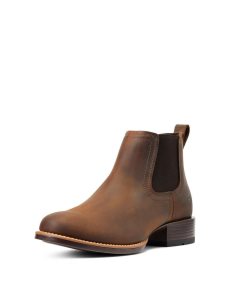 Botines Chelsea Ariat Booker Ultra Round Puntera Western Marrom | MPR685710