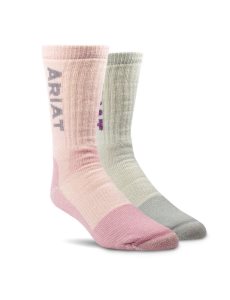 Calcetines Ariat Midweight Merino Lana Blend Steel Puntera Trabajo 2PCS Multicolor | MOG132597