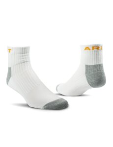 Calcetines Ariat Premium Ringspun Algodon Quarter Crew Trabajo 3PCS Blancos | WVK304269