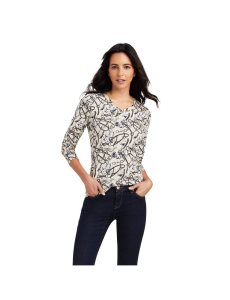 Camisas Ariat Melange Print Beige | ISD342607