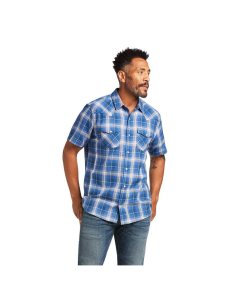 Camisas De Traje Ariat Huck Retro Fit Azules | UYT165973