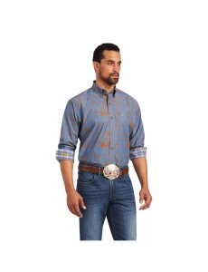 Camisas De Traje Ariat Relentless Cordage Stretch Classic Fit Azules | RNF815246