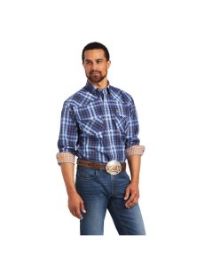 Camisas De Traje Ariat Relentless Inexorable Stretch Classic Fit Snap Azules | PUI160742