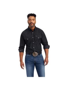 Camisas De Traje Ariat Relentless Resilient Stretch Classic Fit Snap Negros | BJR071648