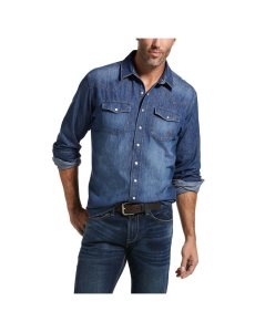 Camisas De Traje Ariat Retro Fit Denim Grises | HBF319825