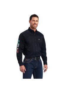 Camisas De Traje Ariat Team Logo Twill Classic Fit Negros | MRK652914