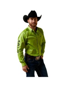 Camisas De Traje Ariat Team Logo Twill Fitted Verdes | LOD847059