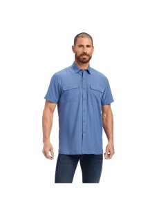 Camisas De Traje Ariat VentTEK Outbound Fitted Azules | QKA498531