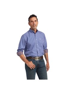 Camisas De Traje Ariat Wrinkle Free Cairo Classic Fit Azules | CFT634729