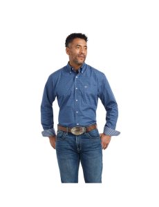 Camisas De Traje Ariat Wrinkle Free Eaden Fitted Azul Marino | ROB962713