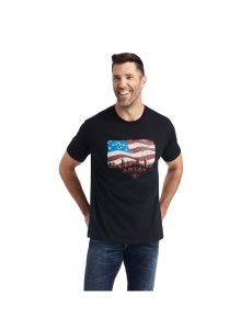 Camiseta Ariat Flagscape Negros | ORB956207