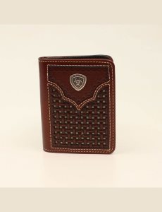 Carteras Ariat Lattice embossed bifold Marrom | RFO476281