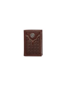 Carteras Ariat Lattice embossed trifold Marrom | XSI236849