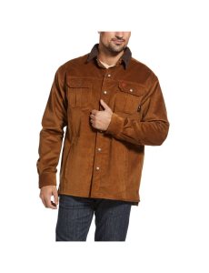 Chaquetas Ariat FR DuraStretch Sherpa-lined Corduroy Shirt Marrom | RAI167098