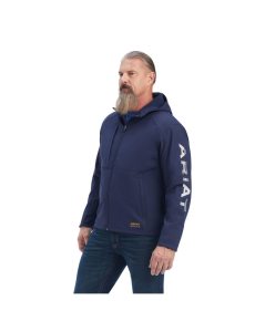 Chaquetas Ariat Rebar Stretch Lona Softshell Encapuchado Logo Azul Marino Grises | KUT846701