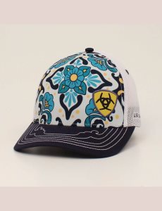 Gorras Ariat Floral print Azul Marino | CZS197253