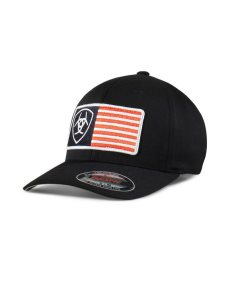 Gorras Ariat Usa flag patch shield Negros | VIE870219