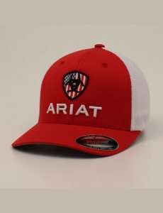 Gorras Ariat Usa flag shield logo Rojos | PTS059683