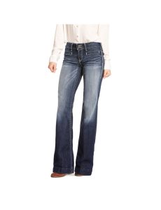 Jeans Ariat Trouser Mid Rise Stretch Entwined Anchos Leg Azules | MKC426105