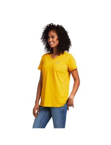 Ropa De Trabajo Ariat Rebar Algodon Strong V-Neck Top Dorados | CTP350196