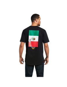 Ropa De Trabajo Ariat Rebar Algodon Strong Mexican Pride Estampados T Shirts Negros | DRY925680