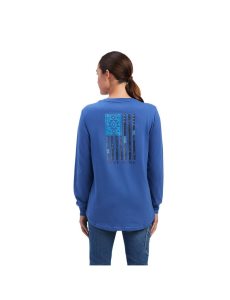 Ropa De Trabajo Ariat Rebar Algodon Strong SouthWest Estampados T Shirts Azul Marino | HYU135796