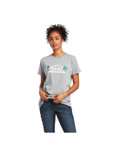 Ropa De Trabajo Ariat Rebar Algodon Strong Farm Estampados T Shirts Grises | QFB857412