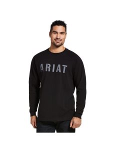 Ropa De Trabajo Ariat Rebar CottonStrong Block T Shirts Negros | QFO768053