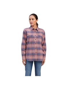 Ropa De Trabajo Ariat Rebar Flannel DuraStretch Trabajo Shirts Rosas | OKL983204