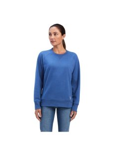 Ropa De Trabajo Ariat Rebar Workman Washed Fleece Sweatshirt Azul Marino | VBH241095