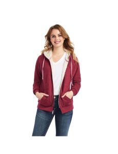 Sudadera Con Capucha Ariat REAL Sherpa Full Zip Rojos | MST195740