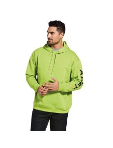 Sudadera Con Capucha Ariat Rebar Estampados Verdes Claro Negros | QJZ275089