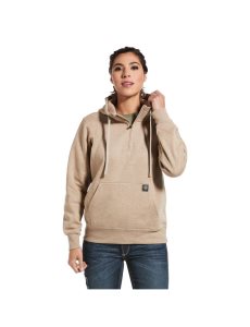 Sudadera Con Capucha Ariat Rebar Skill Set 1/2 Zip Beige Oscuro | QFT350276