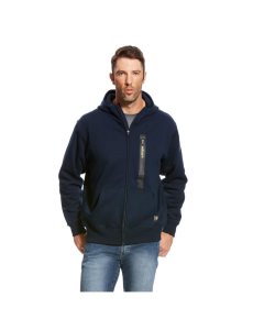 Sudadera Con Capucha Ariat Rebar Workman Full Zip Azul Marino | RQY146728