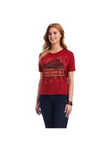 Tops Ariat Cowgirl Canyon Tee Naranjas Rosas | DUV314298