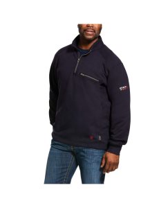 Tops Ariat FR Rev 1/4 Zip Azul Marino | RAX195430