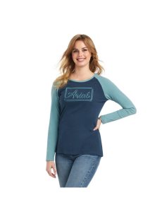 Tops Ariat REAL Baseball Azul Marino | UAZ245790