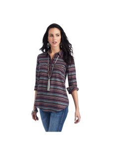 Tops Ariat REAL Billie Jean Popover Stripes | UNH345108