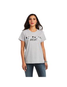 Tops Ariat REAL Cow Pasture Tee Grises | YDV483651