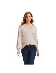 Tops Ariat Roping Marrom Beige | FZL926850