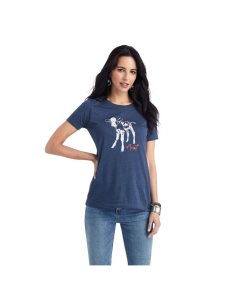 Tops Ariat Star Calf Tee Azul Marino | ZWX205348