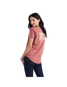 Tops Ariat Sunset Lockup Tee Rojos | LVN309465