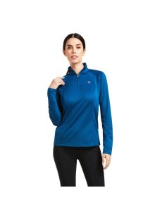 Tops Ariat Sunstopper 2.0 1/4 Zip Azules | SOT014596