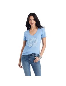 Tops Ariat Wild Heart Tee Azules Claro | VXR657214